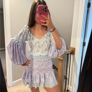 LoveShackFancy Inspired Floral Puff Sleeve Dress